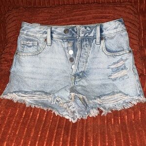 PacSun Light Blue Distressed Denim Cutoff Shorts